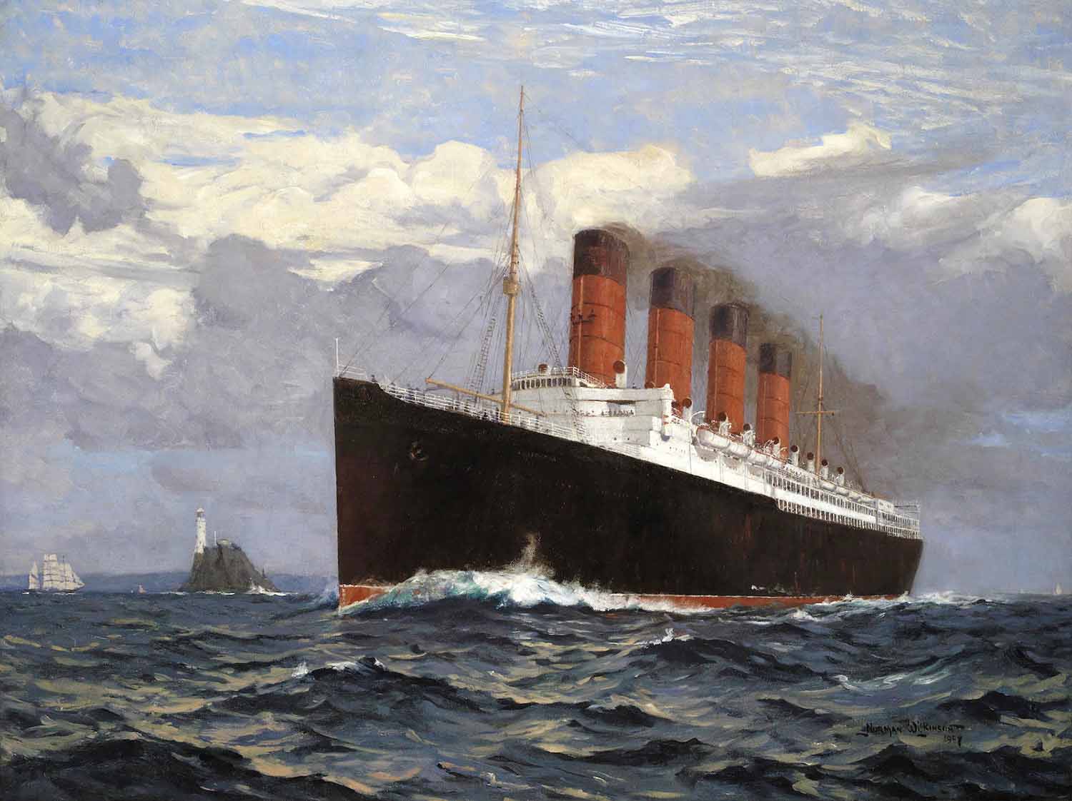 The Lusitania passenger ship that was sunk on 7 May 1915 by a German U Boat withn1,197 passengers and crew drowned. Of these were over one hundred American citizens.